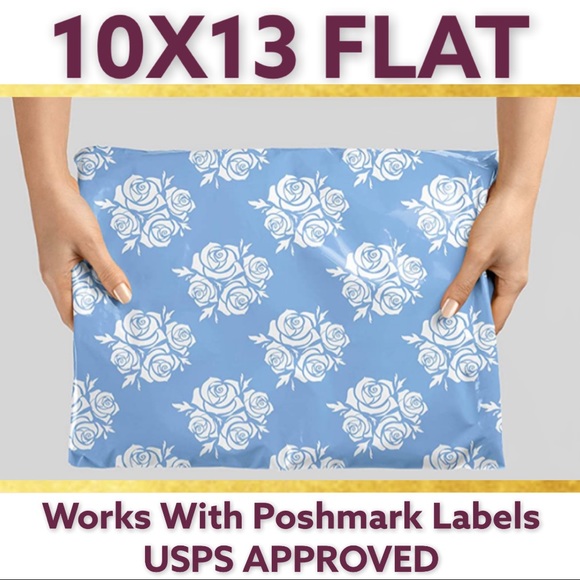 ‼️ LAST 2 ‼️ 50 10X13 Vintage Blue Rose Flat Mailers PRICE FIRM CLEARANCE - Picture 3 of 4